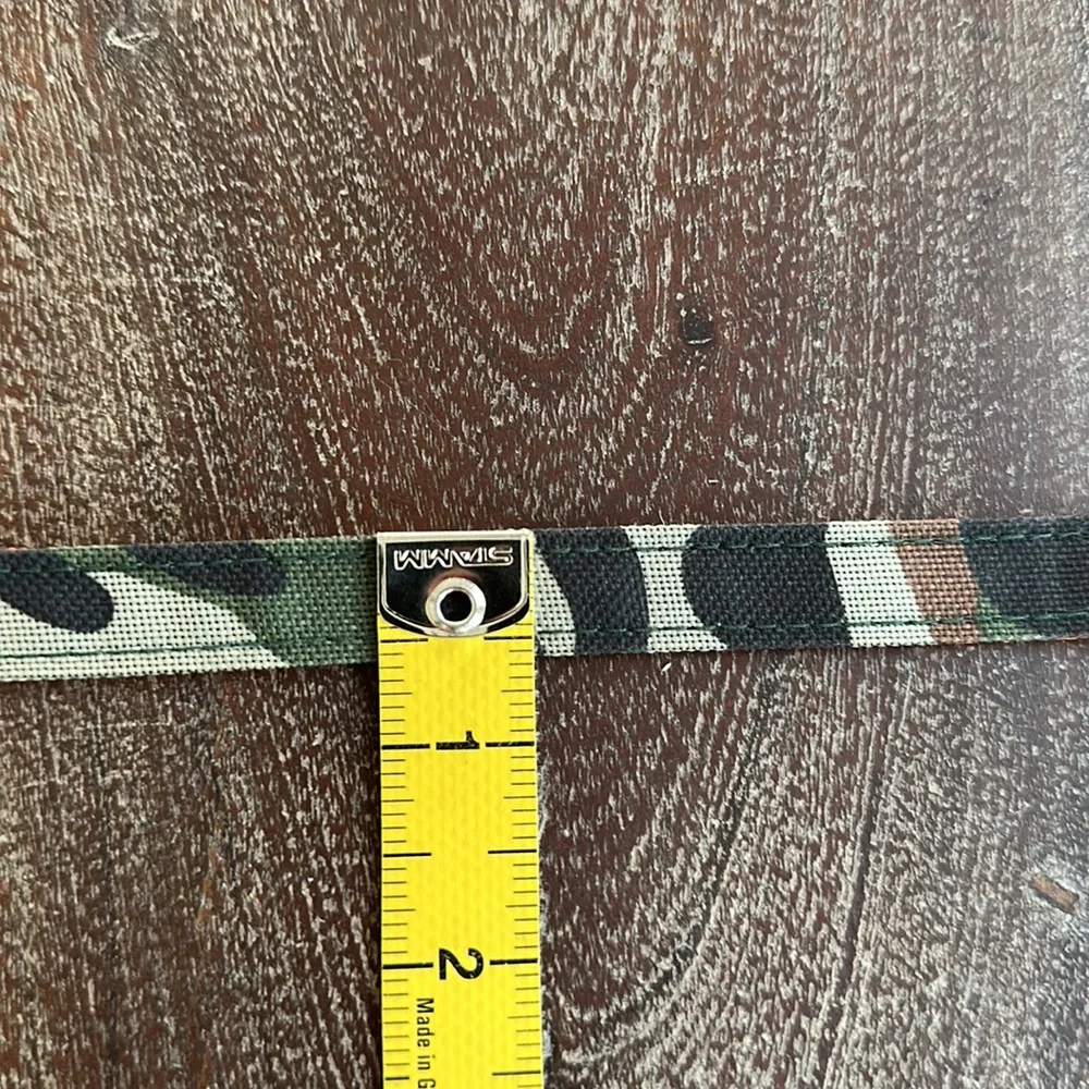 Adjustable Green Camo Dog Collar with Orange Underside Small